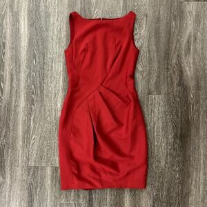 J. Mendel Paris Red‎ Wool Silk Sculpted Sheath Dress 6 Fall 2013 RTW Runway EUC